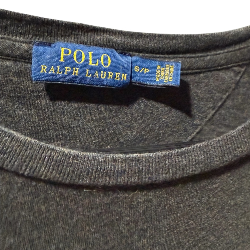 Polo Ralph Lauren Cotton Maxi Dress Charcoal Gray with Purple Logo Womens Small - Picture 4 of 6